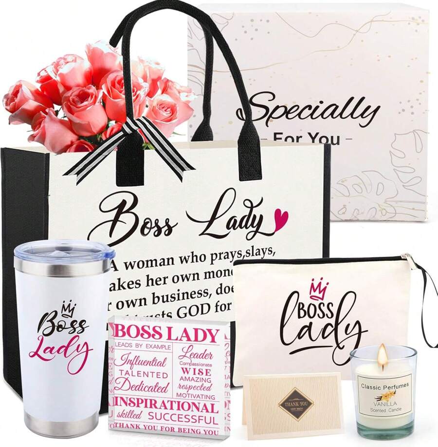 Boss Day Gifts For Women, Gifts For Women Manager Leader, Christmas Thank You Gifts For Female Boss, Birthday Gifts For Women, Appreciation Gifts Cool Gifts For Her Mug Canvas Tote Bag