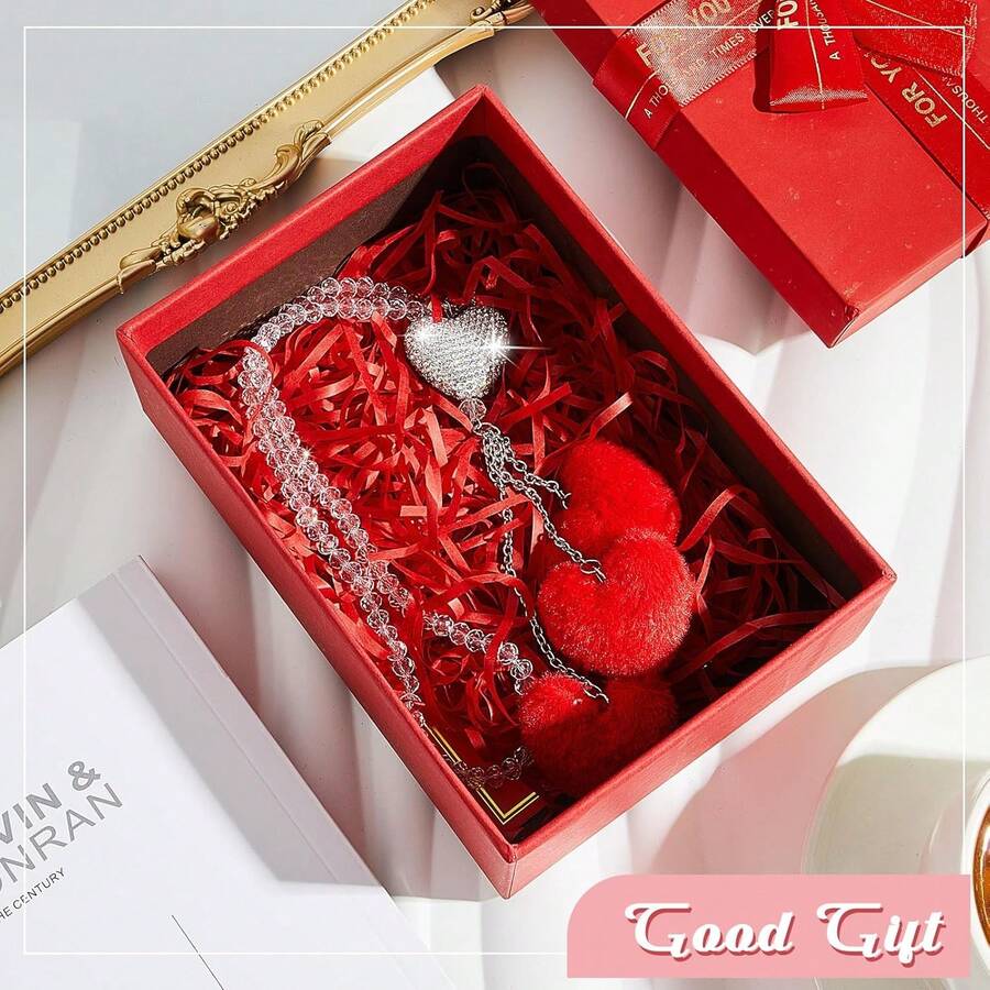 Bling Diamond Heart Car Rear View Mirror Accessories For Women  Car Accessories Crystal Mirror Hanging Charms Decoration