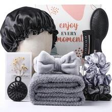 ZYDS 12 Pcs Gift Basket For Women Black Hair Care Accessories Set Spa Kit For Women's Birthday Christmas Mother's Day Gift Stuff