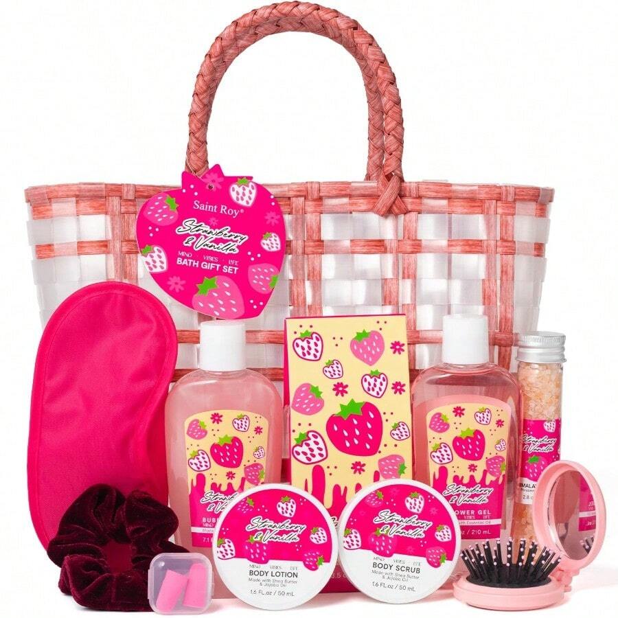 ZYDS Spa Kit For Women Unique Birthday Gifts For Girl Christmas Gifts For Women Teen Girls Tote Bag 13pc Spa Gift Baskets For Girls Beauty Bag Bath Products For Daughter Girlfriend Mother's Day