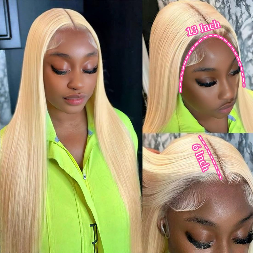 30 Inch 613 Lace Front Wig Human Hair Blonde 13X6 HD Transparent Lace Front Wigs Human Hair 180% Density Blonde Glueless Wigs 613 HD Straight Lace Frontal Wig Pre Plucked