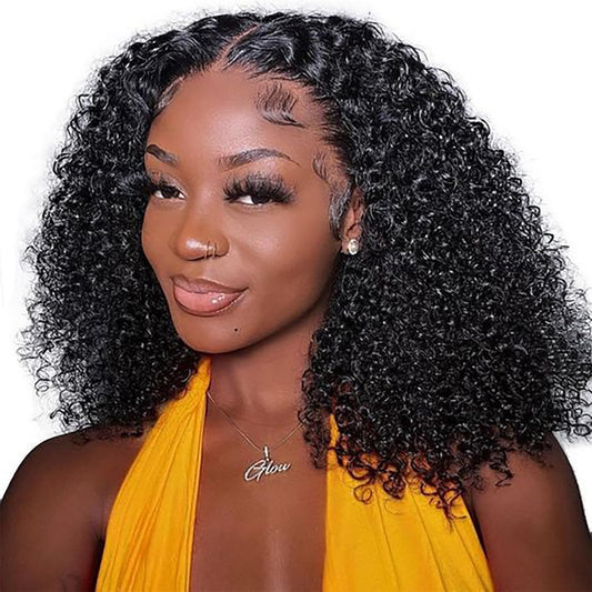 Nipkocy Bob Wig Human Hair Short Deep Curly 14inch 180% Density 13x6 Frontal Hd Lace Wig Wet And Wavy Deep Wave Lace Front Wigs Human Hair For Black Women 100 Real Curly Human Hair Natural Black