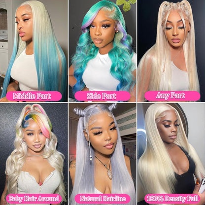 30 Inch 613 Lace Front Wig Human Hair Blonde 13X6 HD Transparent Lace Front Wigs Human Hair 180% Density Blonde Glueless Wigs 613 HD Straight Lace Frontal Wig Pre Plucked