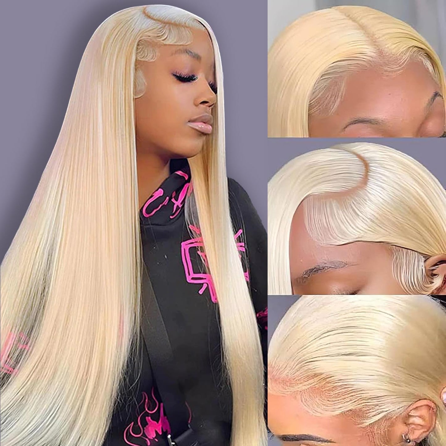 30 Inch 613 Lace Front Wig Human Hair Blonde 13X6 HD Transparent Lace Front Wigs Human Hair 180% Density Blonde Glueless Wigs 613 HD Straight Lace Frontal Wig Pre Plucked