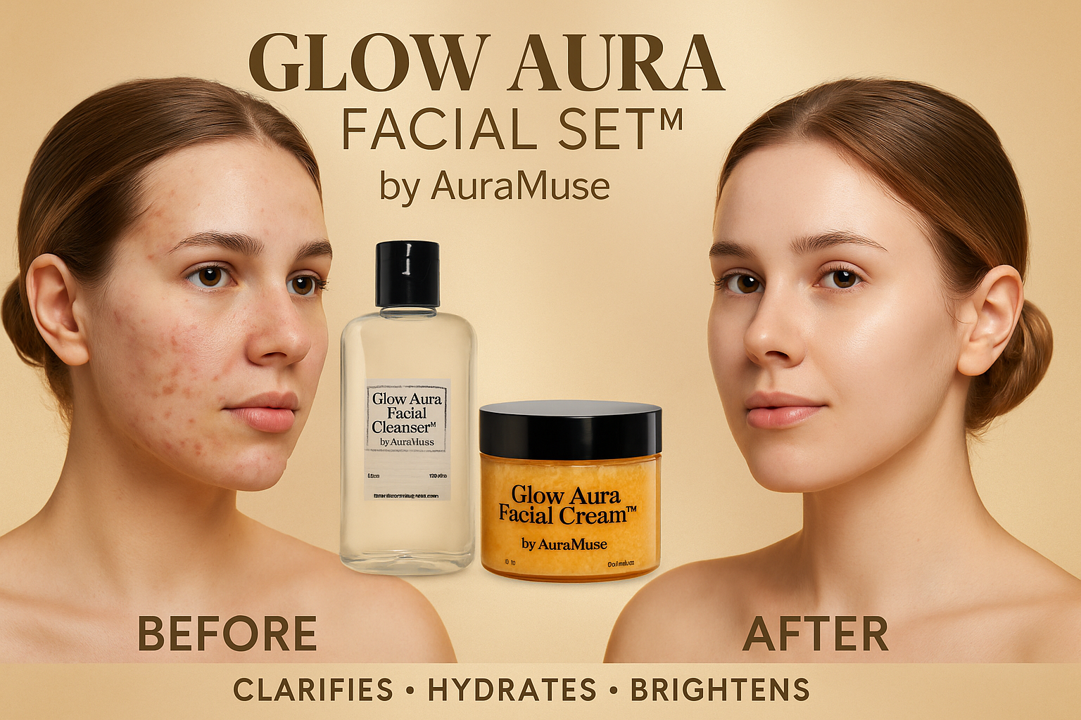 Glow Aura Facial Cleanser & Cream