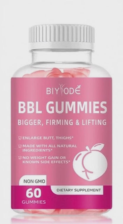 1 bottle of BBL Gummies Rump Gummies Dietary Supplement made with all-natural Ingerdients sugar and dairy-free